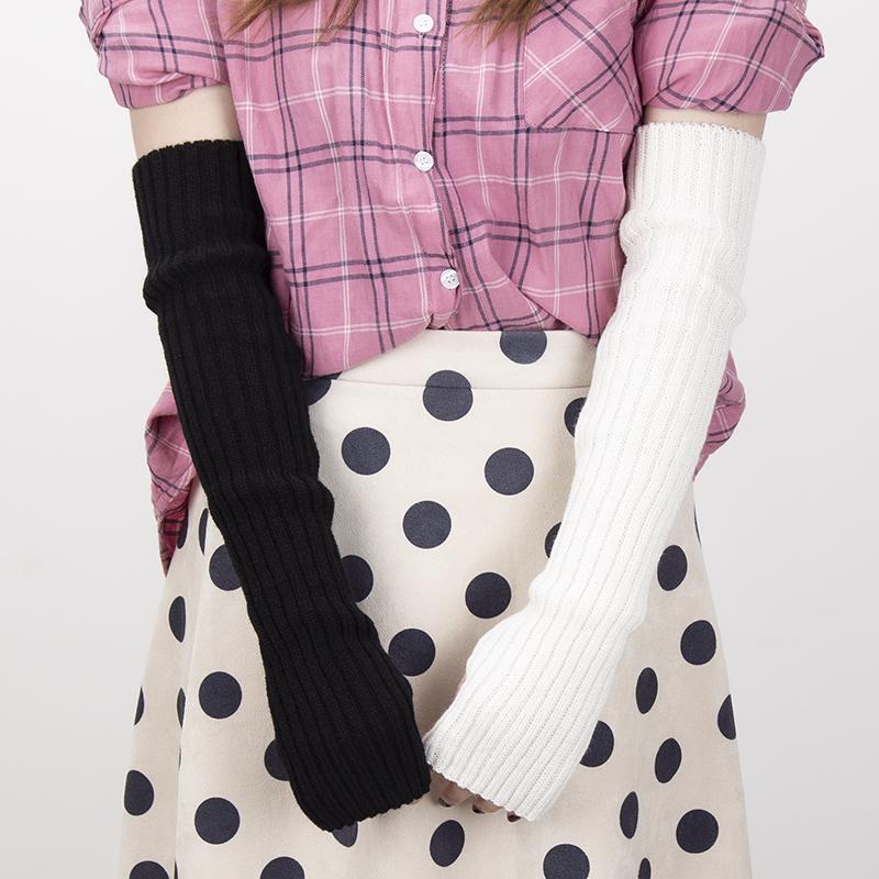 Damen Lange Fingerlose Handschuhe Weicher Damenhandschuh Lolita Kawaii Fäustling Winterwärmer Gestrickte Armmanschette Mädchen Punk Gothic Handschuhe