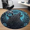 1 alfombra redonda para oficina Luna de Lobo, debajo de sillas de oficina, dormitorio, sala de estar, decoración del hogar, decoración de habitación