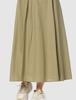 Freeze Mart Women's Back Lace-Up Maxi Jumper Skirt, Khaki, Japan, Free Size
