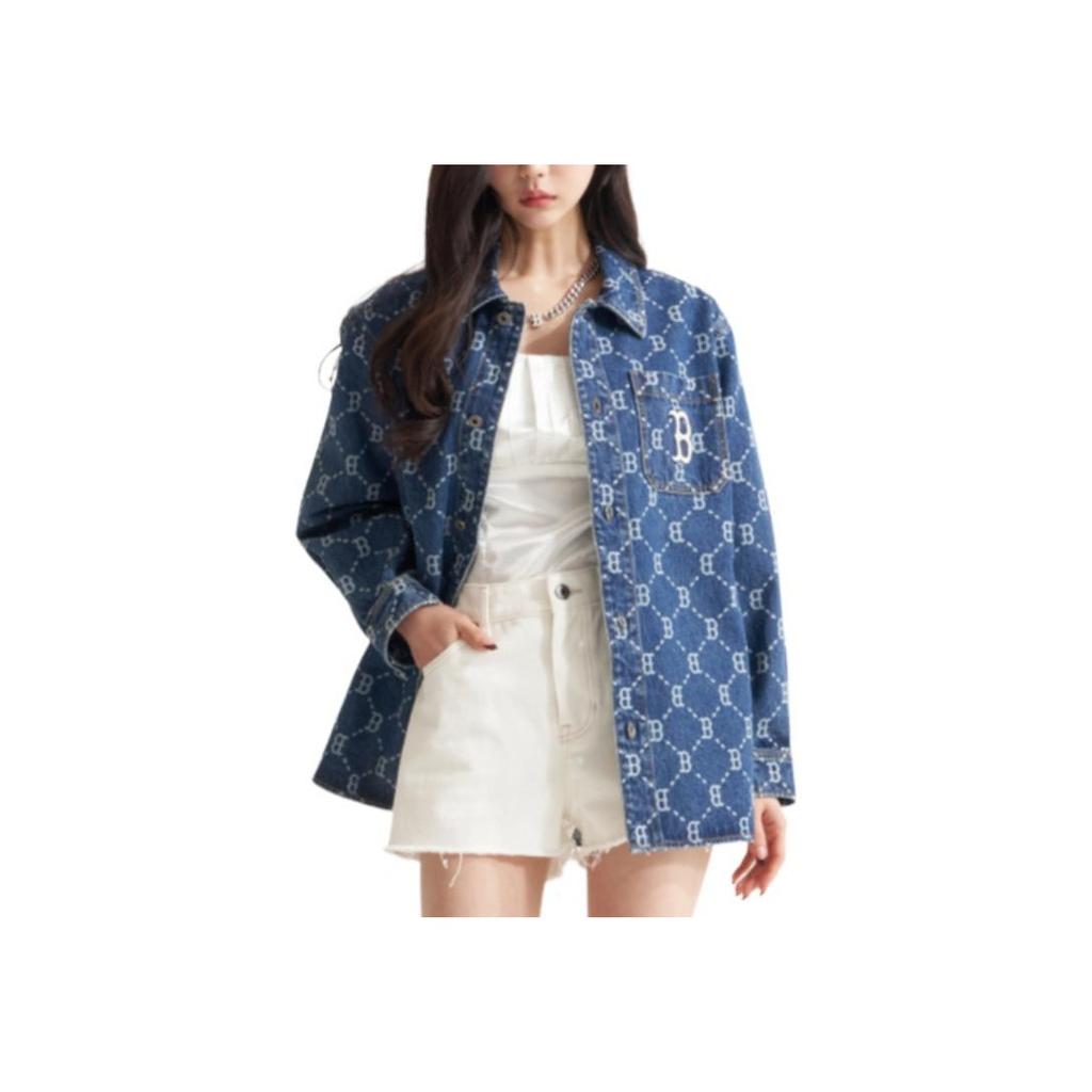 New MLB Old Flower Shirts Unisex Blue 3ADRMN421-43BLS