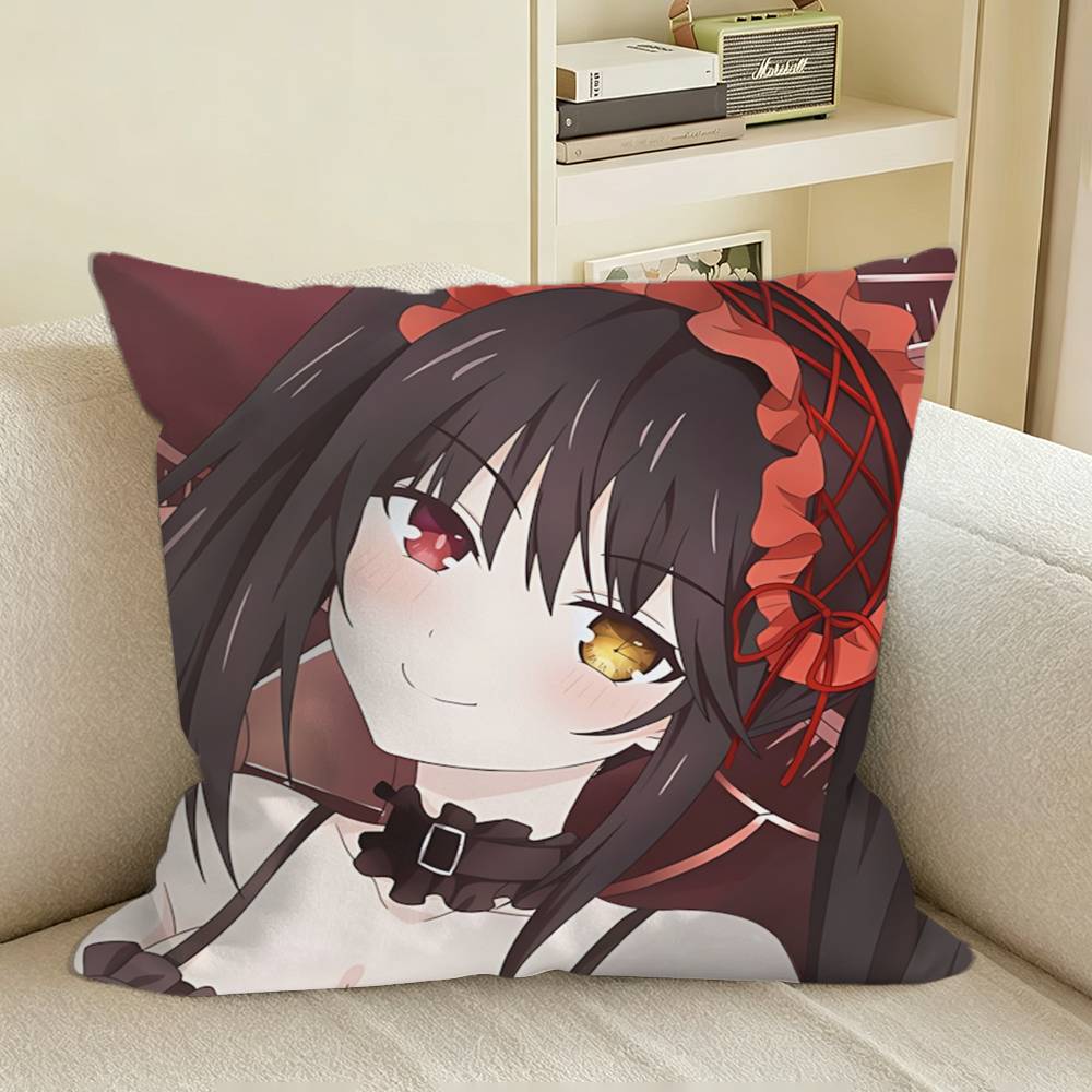 Date A Live Kurumi Tokisaki Square Sofa Pillow Cover Solid Color Living Room Home Decor Cushion Case