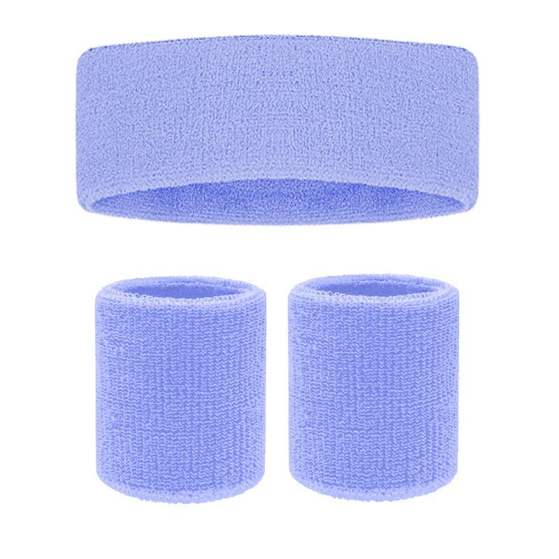 Exercise and fitness cycling basketball badminton breathable and sweat-absorbent headband hand protection wrist protection headband set