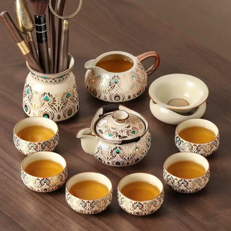 Handun Ru Kiln Dunhuang Ceramic Kung Fu Tea Set