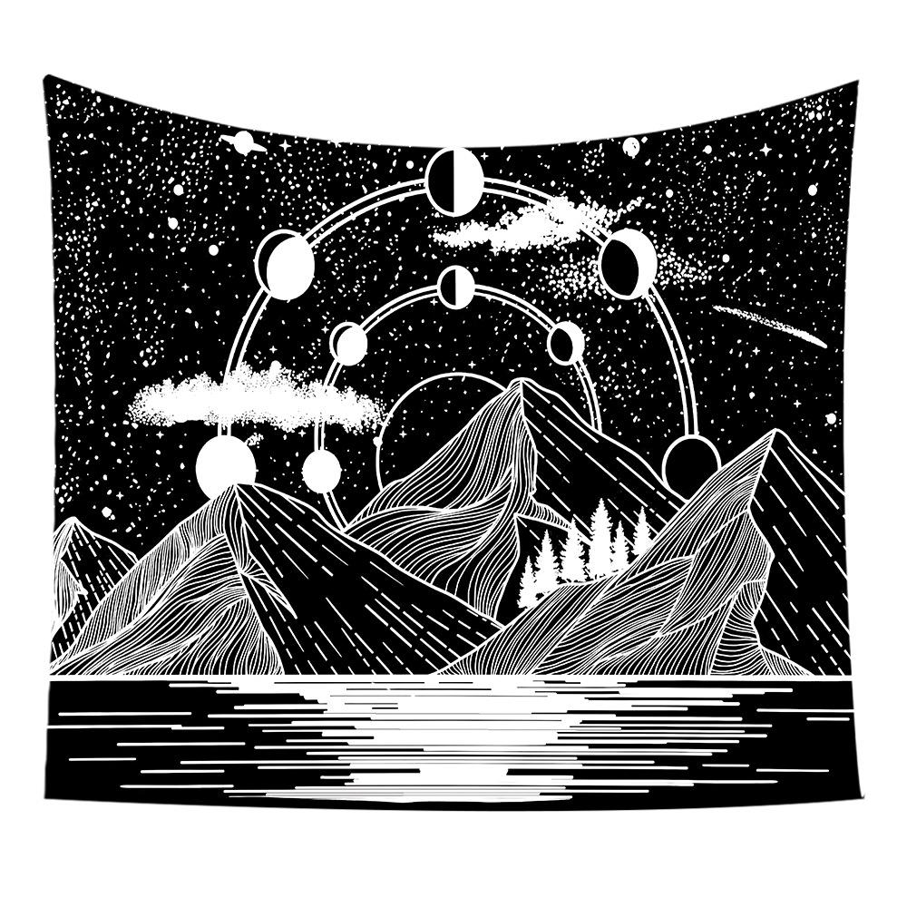 VIKAMA Star and Moon Tapestry Constellation Boho Living Room Bedroom Meditation Room Decoration