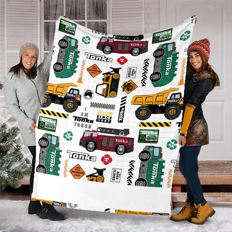 Truck Theme Printed Blanket,Perfect for Couch, Bed, Travel & Outdoor Use | Machine Washable, Cozy & Durable.
