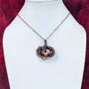 Faceted Ammolite Pendant Copper Wire Wrapped Pendant Handmade Gemstone Pendant