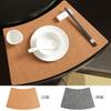 Nordic fan-shaped cloth pattern leather placemat, anti-scalding and heat insulation mat, household environmentally friendly ins style placemat