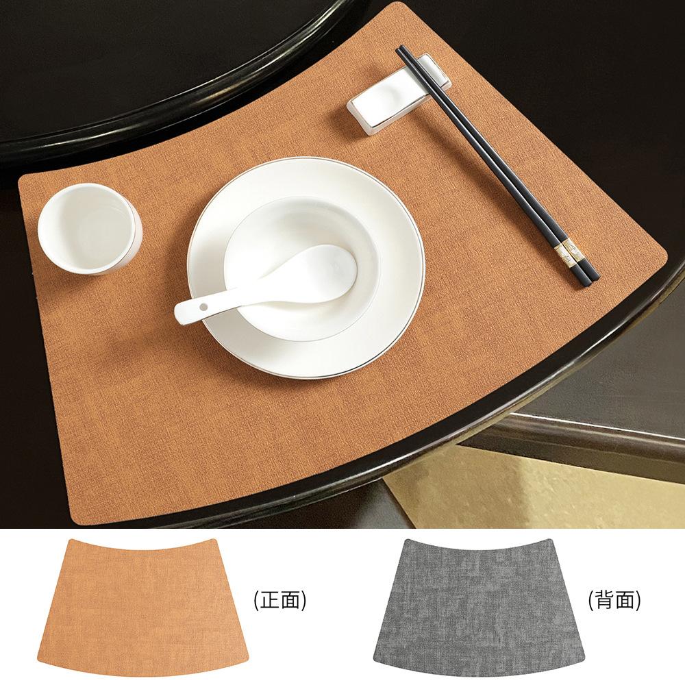 Nordic fan-shaped cloth pattern leather placemat, anti-scalding and heat insulation mat, household environmentally friendly ins style placemat