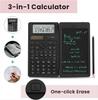 2-in-1 Scientific Calculator & LCD Writing Tablet | Foldable Student Math Calculator with Erasable Notepad & Stylus