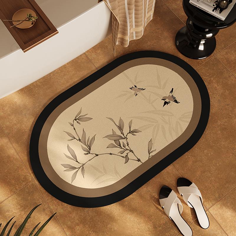 Medieval Style Bathroom, Bathroom, Diatom Mud Floor Mat, Door Sink, Non-slip, Waterproof, Absorbent and Dirt-resistant Foot Pad