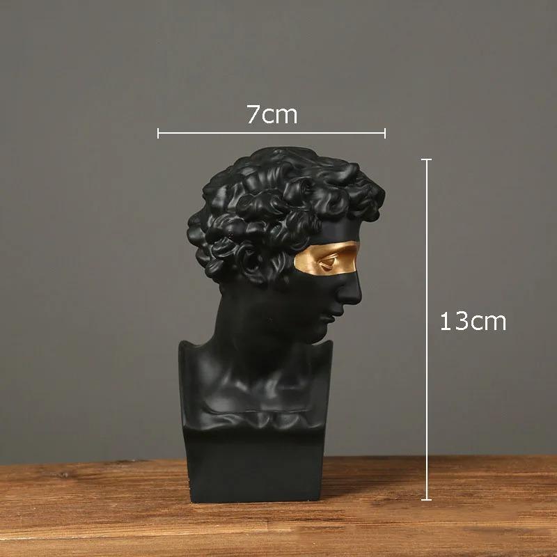 Greek Mask David Bust Statue Resin Classic Roman Sculpture Modern Art Home Office Study Room Bookshelf Decor Collection Gifts