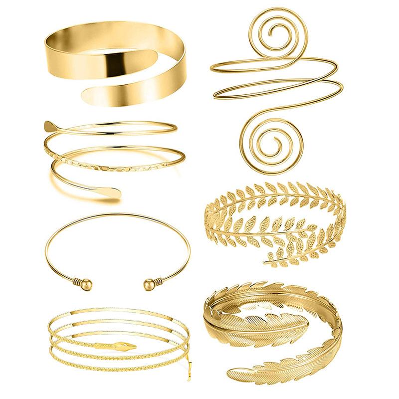 

Трансграничные украшения простой металлический браслет набор самка европейская и американская листовидная змея