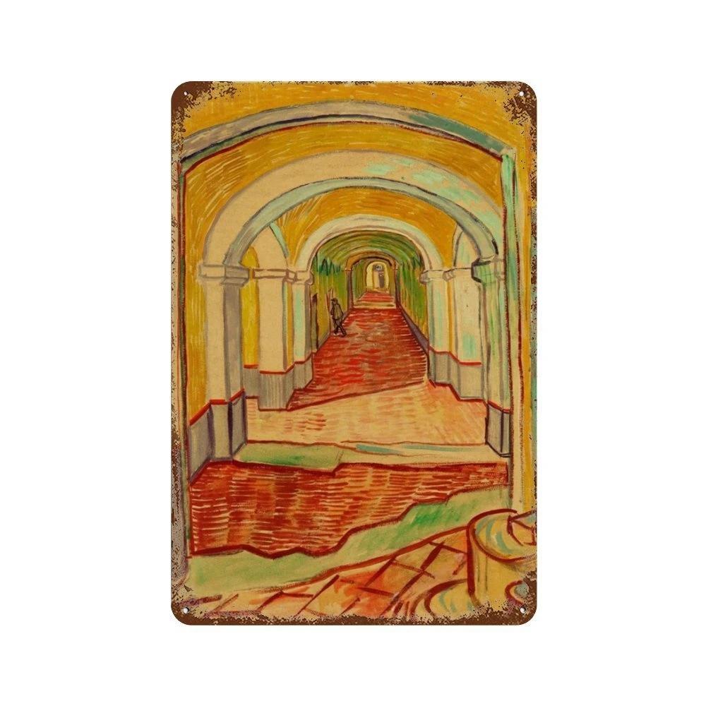 Affiche de Collection de Peintures à l'Huile Célèbres Vintage Décorative Van Gogh Plaque Métallique en Étain Pour Atelier Pièce de Maison Décoration Murale Artistique
