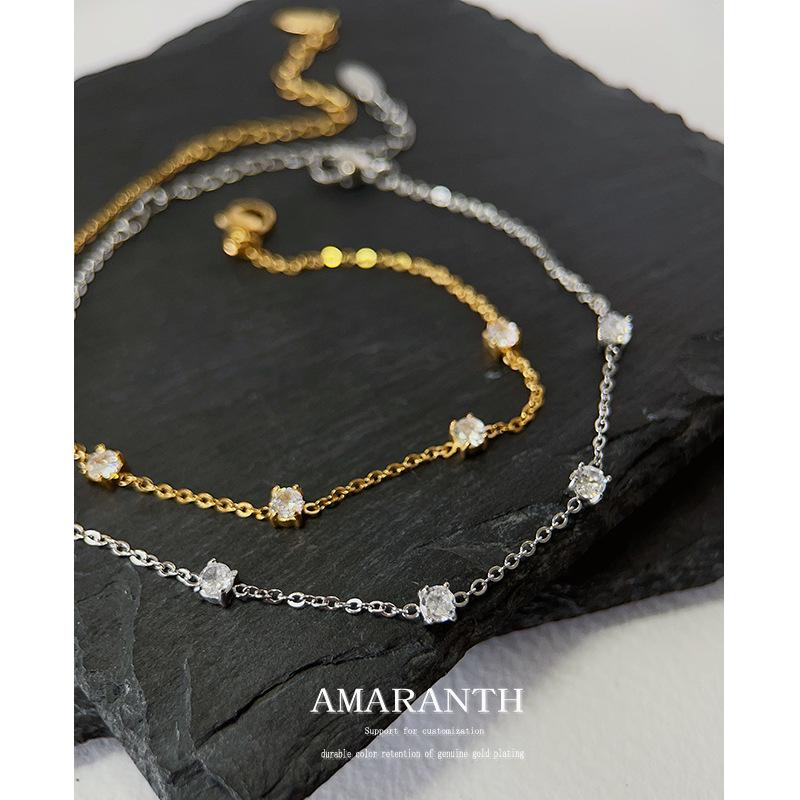 

Минималистичный браслет с цирконами «Звездное небо»: Титановая сталь с позолотой 18 карат, можно мыть вручную Silver Starry Bracelet