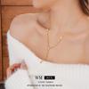 Gold Electroplated Oval Zircon Tassel Necklace - Korean Light Luxury, High-End Sweater Chain, European & American Style for Women