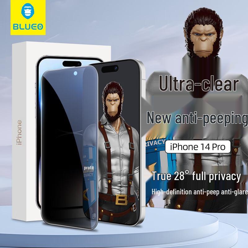 BLUEO Anti-Peep Tempered Glass Screen Protector for iPhone