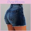 Wish Womens High Waist Denim Shorts With Distressed Fray For Streetwear Style