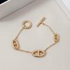 18K Gold Plated Pig Nose Buckle Bracelet - Trendy Q Type Luxury Hand Jewelry
