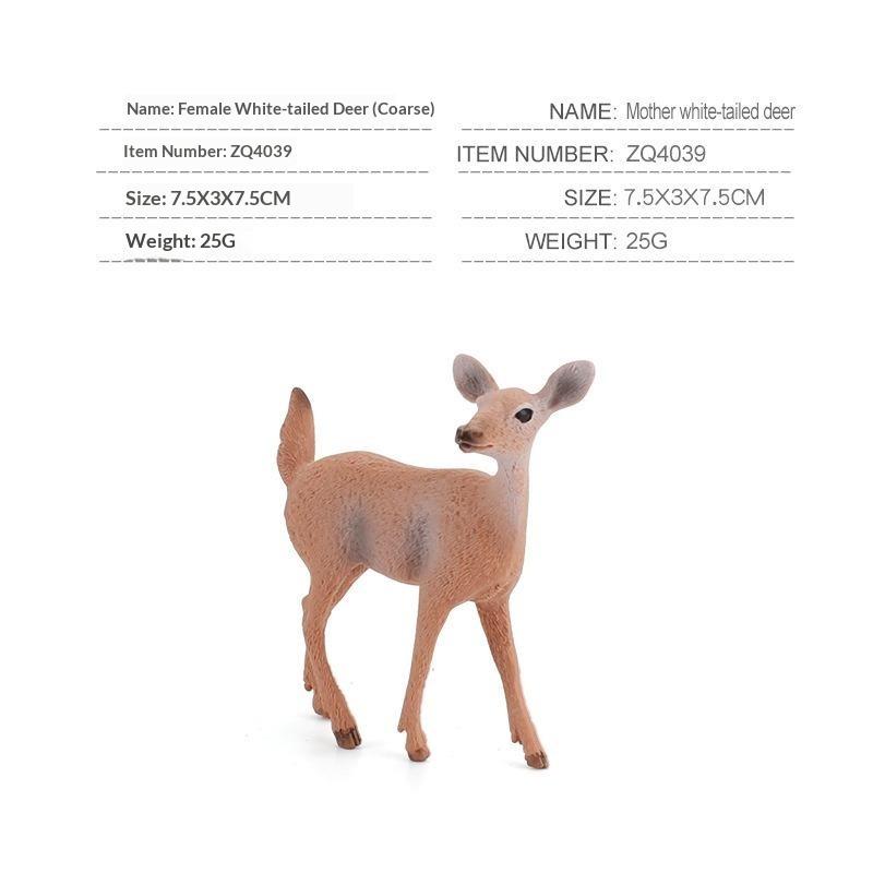 Realistic Artificial Deer Family Fox Miniature Statues Lightweight Small Animal Figurines for Car Dashboard Decor