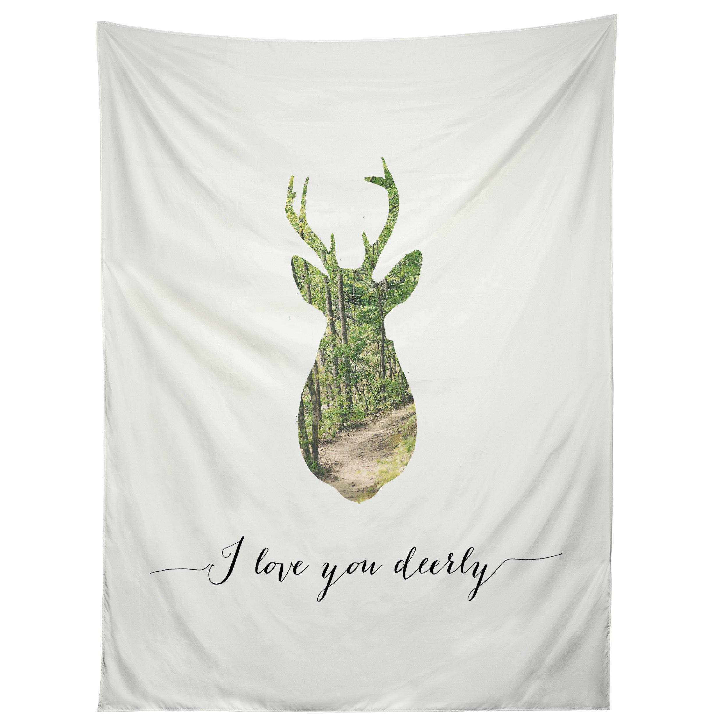 I LOVE YOU DEERLY SILHOUETTE tapestry 75x100