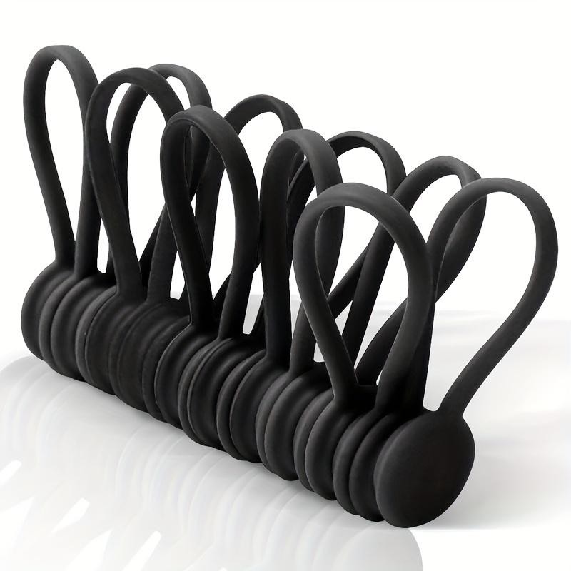 Magnetic Cable Clip - Black Magnetic Silicone Cable Organizer Cable Ties Reusable Cable Ties for Home, Kitchen, Office