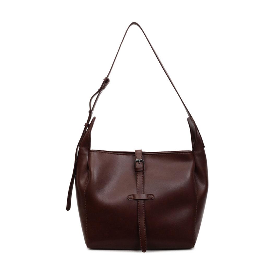New Simple Design Solid Color Tote Bag Luxury PU Leather Womens Shoulder Bag Vintage Style Handbags for Women Use Purse