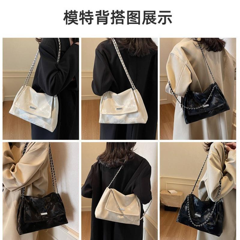 Casual soft surface large capacity autumn and winter bag women's new popular versatile chain shoulder bag commuter tote bag