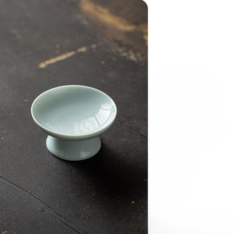 High-legged Tray Ceramic Fruit Tray Chinese Style Refreshment Dining Plate Dim Sum Dish Engagement Table Pastry Plate Fruit Tray Snack Plate Tray