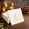 25 stycken dubbellagrade Ramadanfestservetter med måntryck Islamisk bordservis Papper Eid-firanden