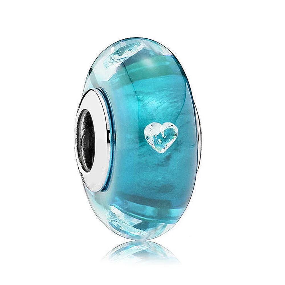 Copper Pink Flower Murano Glass Beads Charm Fit Original Bracelet Necklace Faceted Murano Diy Women Luxury Jewelry