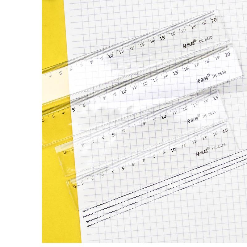 Multifunctional Transparent Ruler with Wave and Hole Design, 15cm & 20cm Scale, Ideal for Primary Students