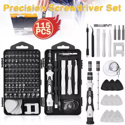 Jeu de tournevis de précision 115 en 1 Embouts de tournevis hexagonaux magnétiques Torx Kit d'outils de réparation professionnel adapté à diverses réparations