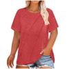 BITCED Women's Fashion Casual Solid Color Print Short Sleeve O-Neck Blouses & Shirts