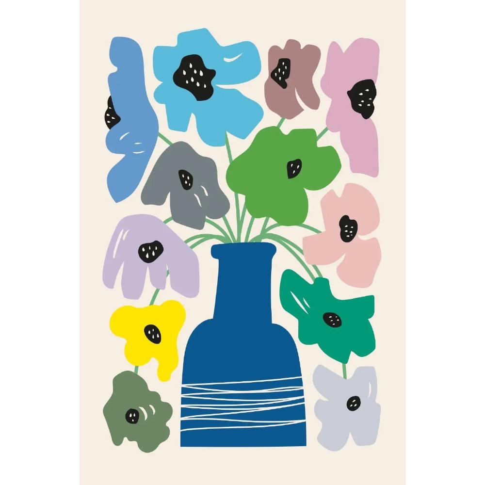 Bright Modern Plant And Flower Minimalist Poster Abstract Vase Leaves Prints Canvas Painting Wall Picture Home Living Room Decor