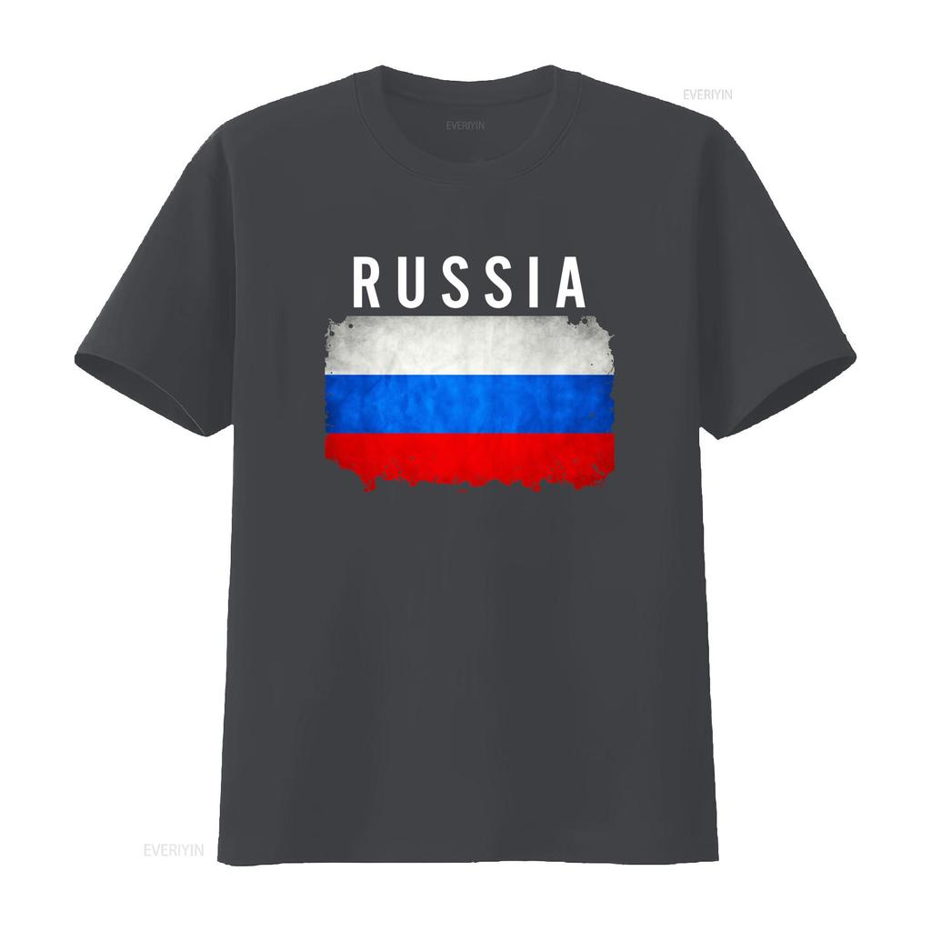 Russia Flag T Shirt Russian Unique Design for Patriotic Fashion vintage Washed Versatile Breathable graphic designer clothes