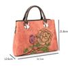 Johnature Vintage Handbag Handmade Embossing Cow Leather Women Bag Large Capacity Floral Female Shoulder Messenger Bags