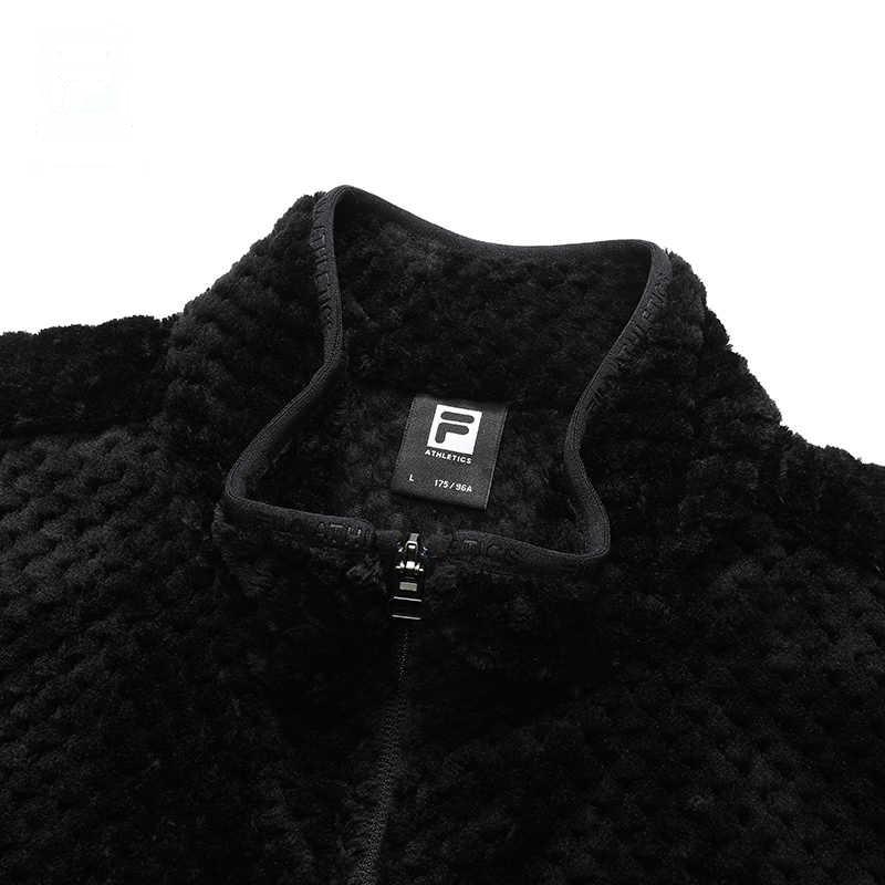 Fila Athletics Logo Casual Knit Jacket Men Jackets Deep-Black A11M146503F-BK