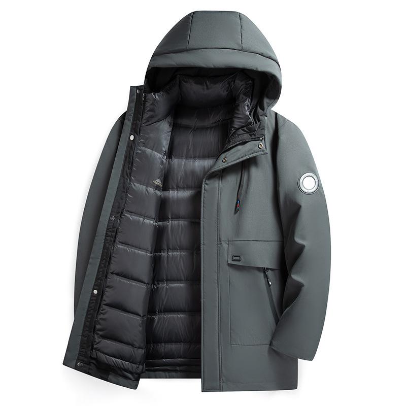 

Мужская зимняя куртка-пуховик средней и длинной длины с капюшоном, модная и повседневная, простая и универсальная 4XL