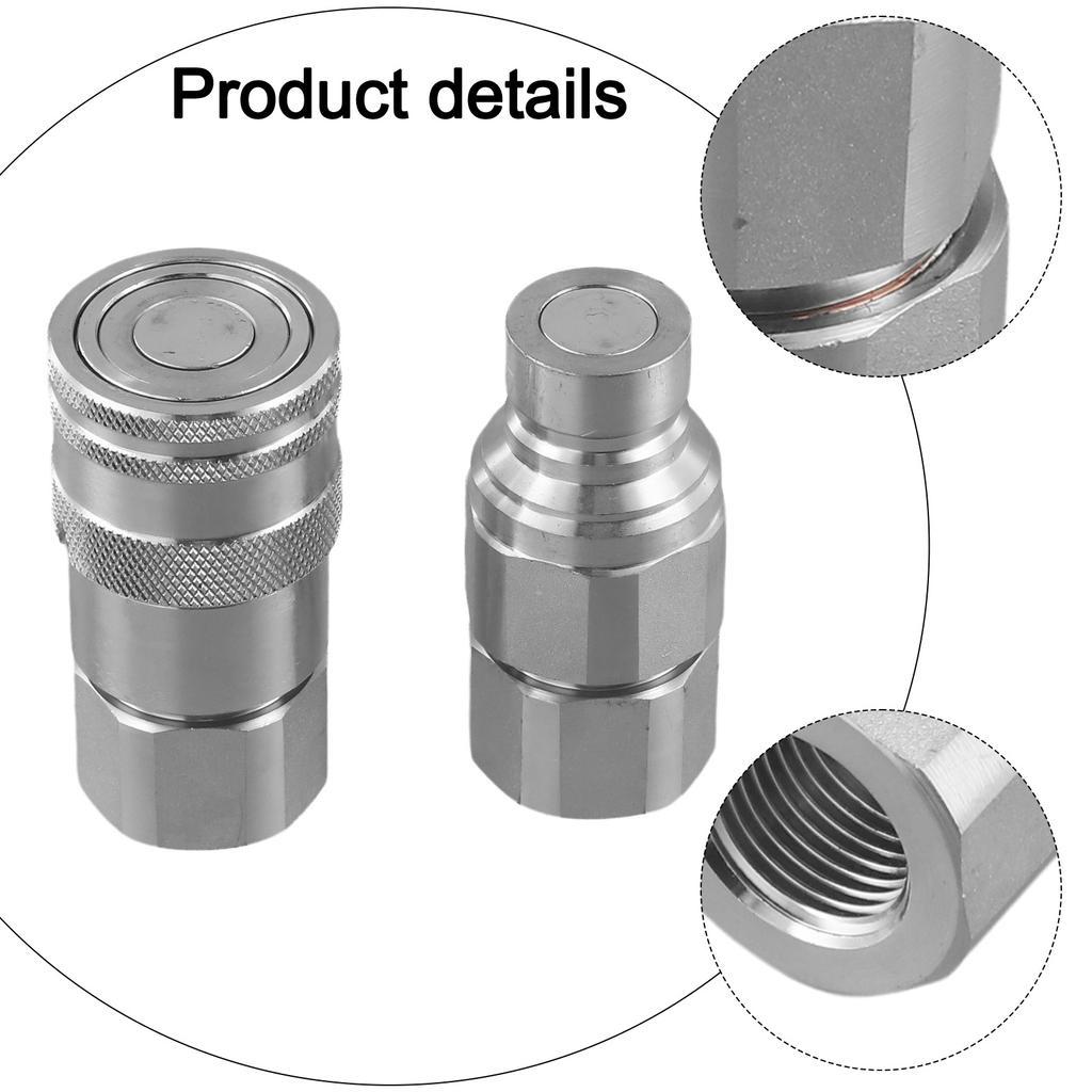 Hydraulic Quick Coupling Connector Set for NPT14 NPT38 NPT12 NPT34 Enhanced Durability with White Zinc Treatment