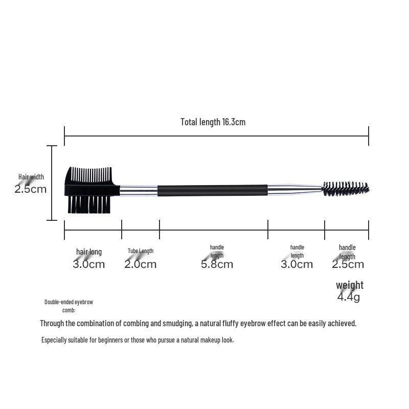Dual-Ended Eyebrow & Eyeshadow Brush Set: Angled, Concealer, Spiral, Eye Makeup Tools.