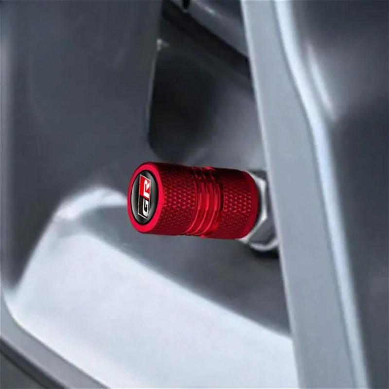 4Pcs Car Tire Valve Stem Caps for Toyota GR Sport Supra Corolla Hilux C-HR Yaris GT86 Auto Exterior Modification Accessories