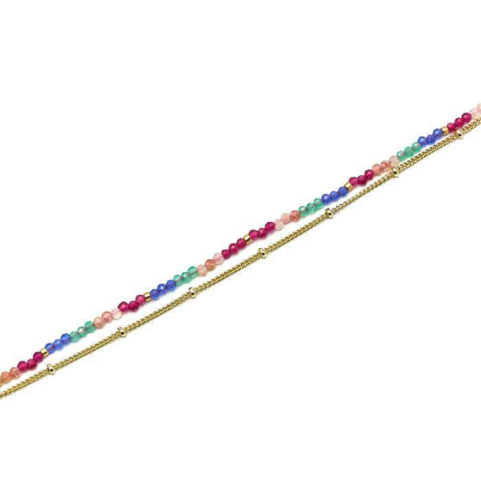 Bracelet - Luxenter - Aiel - Cristal Multicolore - Or Jaune 18K - 15 Cm + 3 Cm D'extension