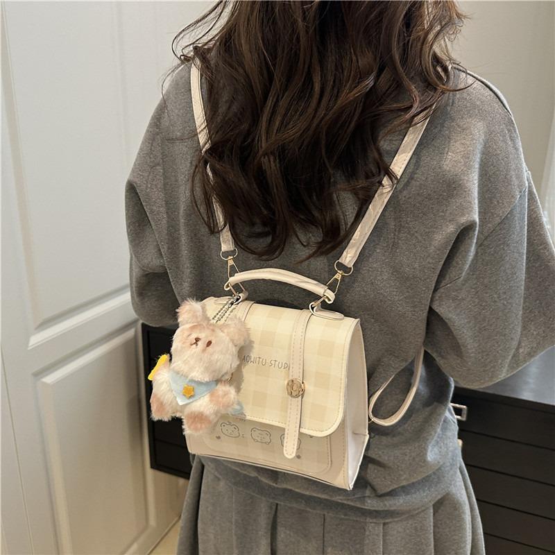 Retro plaid fashion student bag new trendy casual backpack about posture texture crossbody bag