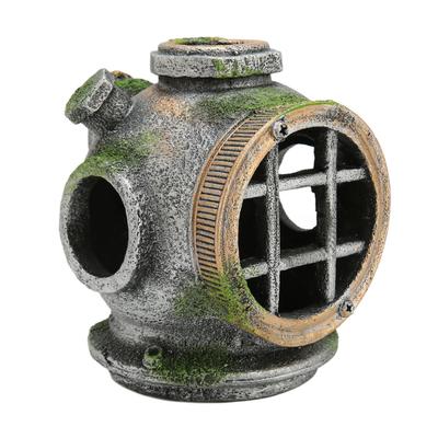 Ornement Casque d'Aquarium Simulation Non Toxique Cachette Maison Résine Décoration d'Aquarium pour Eau Douce Eau Salée