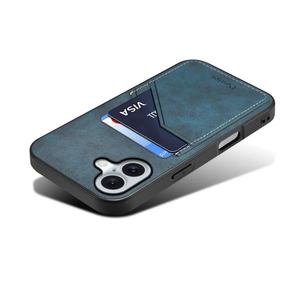 Wallet Back Case For iPhone 16 Pro Max Plus Credit Card Slot Holder for Women Men PU Leather Protective Shockproof Phone Cover