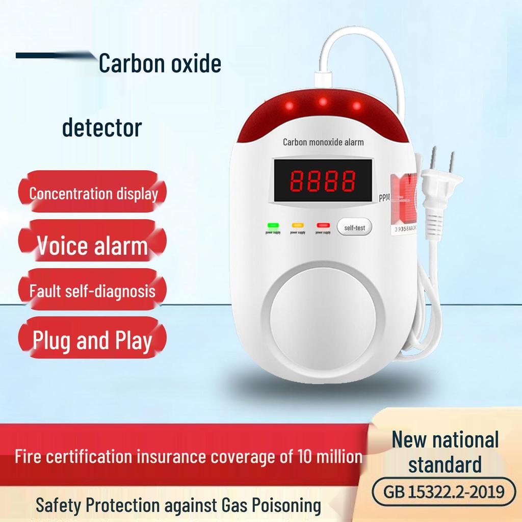 Battery-Powered Indoor Carbon Monoxide and Gas Detector