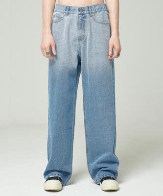ATTENTIONROW Gradient Wide Denim Pants (Blue)