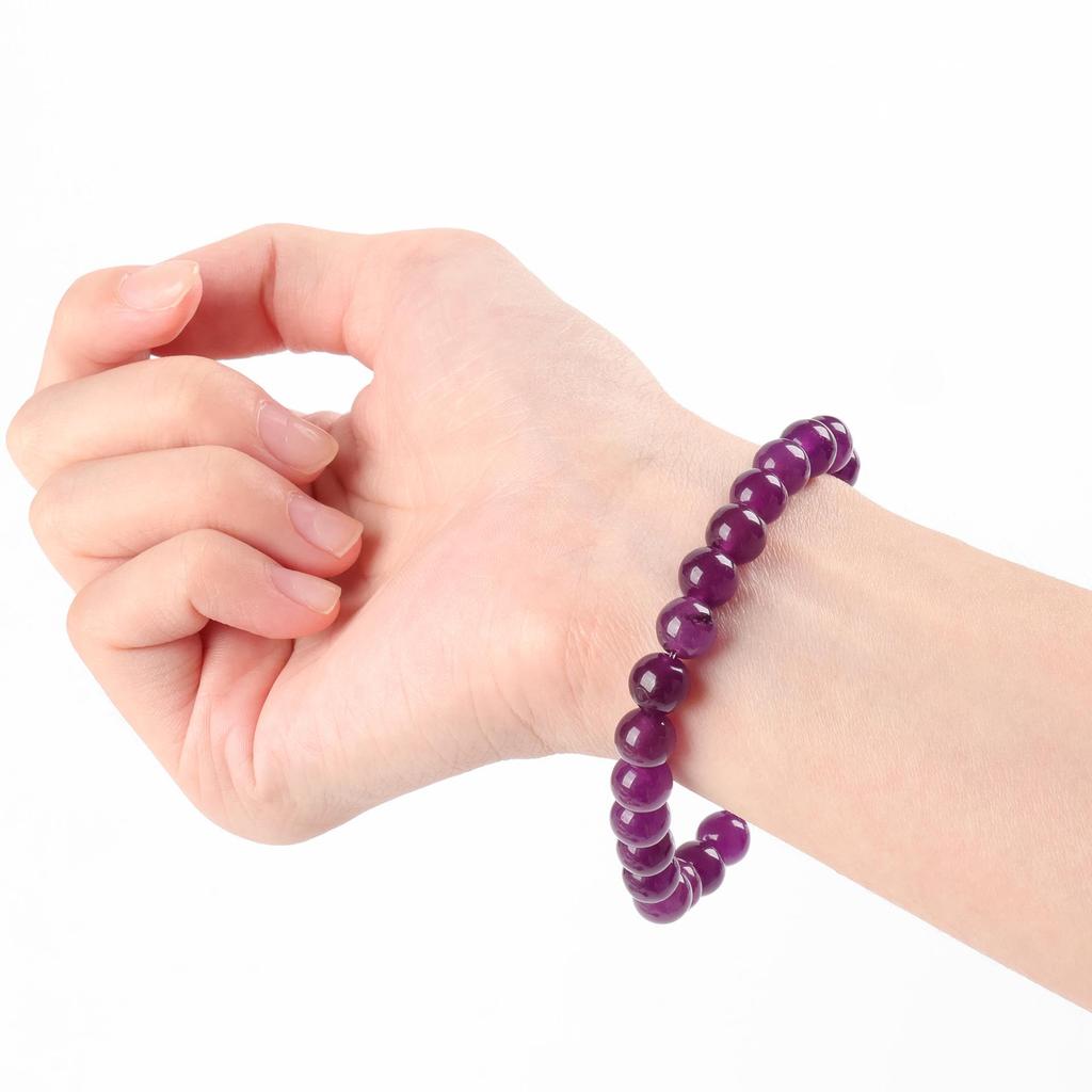 Trendy Natural Stone Bracelet for Girls - Smooth 6-10mm Round Beads