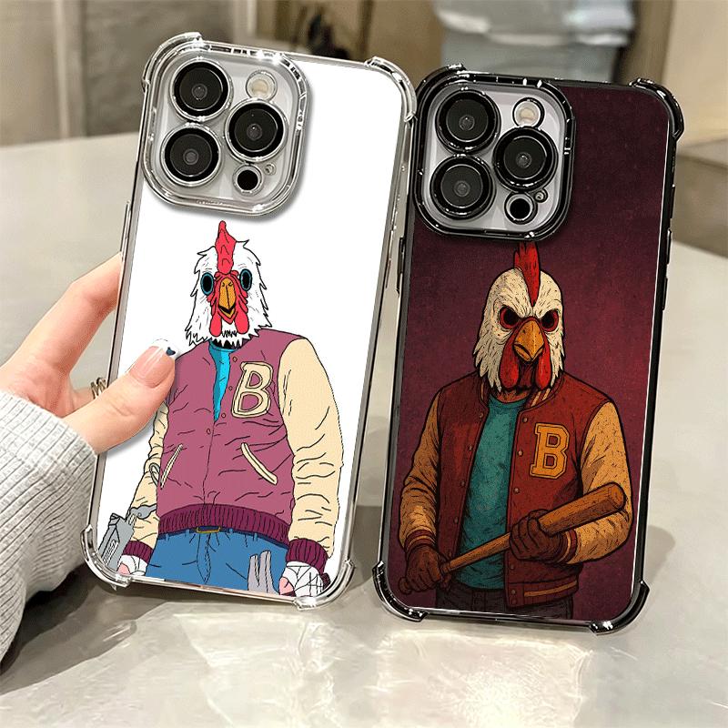 H-Hotline M-Miami Game Plating Phone Case For Iphone 16 17 Pro Max Air 16E 14 15 Plus 12 13 Mini Anti-Fall Airabag Cover