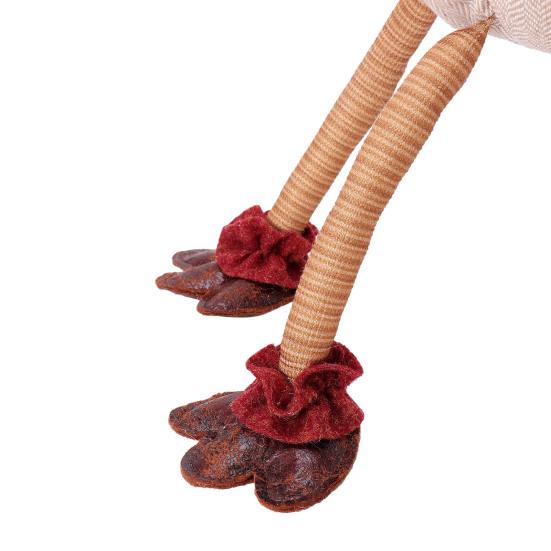 Thanksgiving Turkey Decoration Plush Stuffed Turkey Doll with Retractable Neck Stretchable Sitting Turkey for Fall Autumn Harvest Home Table Decor